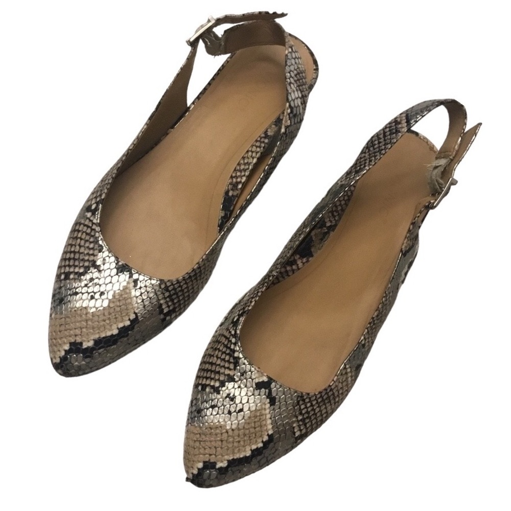 Vionic Crystal Jade Metallic Boa Slingbacks Size 9.5
